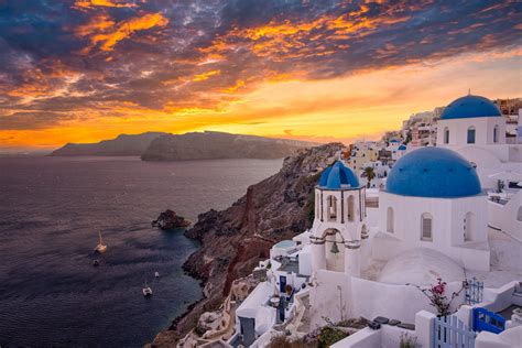 sunset time santorini june.